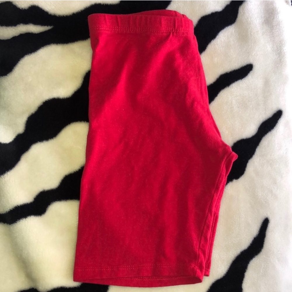 Red biker shorts